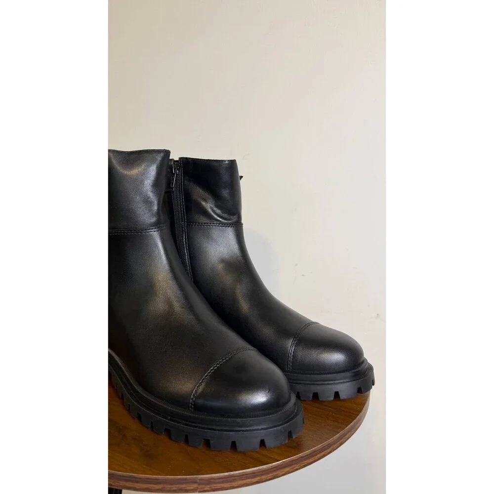 Arezzo Black Leather Booties 8B New in Box MSRP $159 - Picture 10 of 14